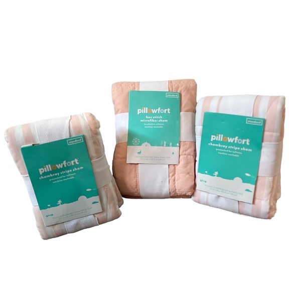 Pillowfort Bedding 3 Piece Pillowfort Pink Box Stitch And Chambray